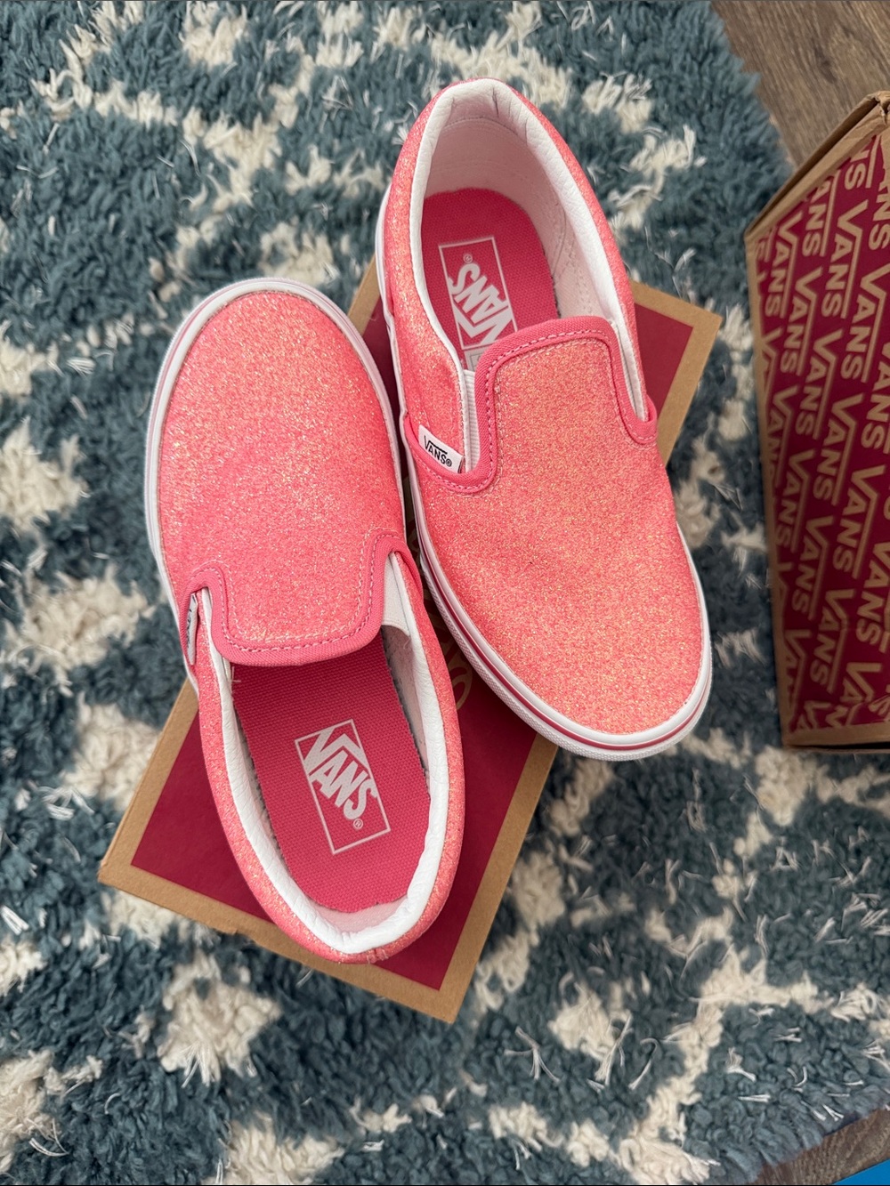Vans Kids Glitter Slip-On Sneakers - Pink